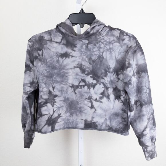 Art Class Girls Gray Cropped Tie Dye Hoodie Fleece Sweatshirt 8 - Picture 1 of 3